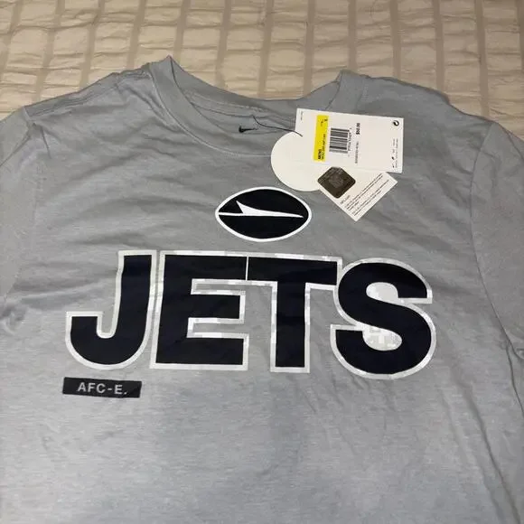 New Nike Military New York Jets NFL Long Sleeve Shirt Gray Men's Size S Salute - Picture 2 of 7